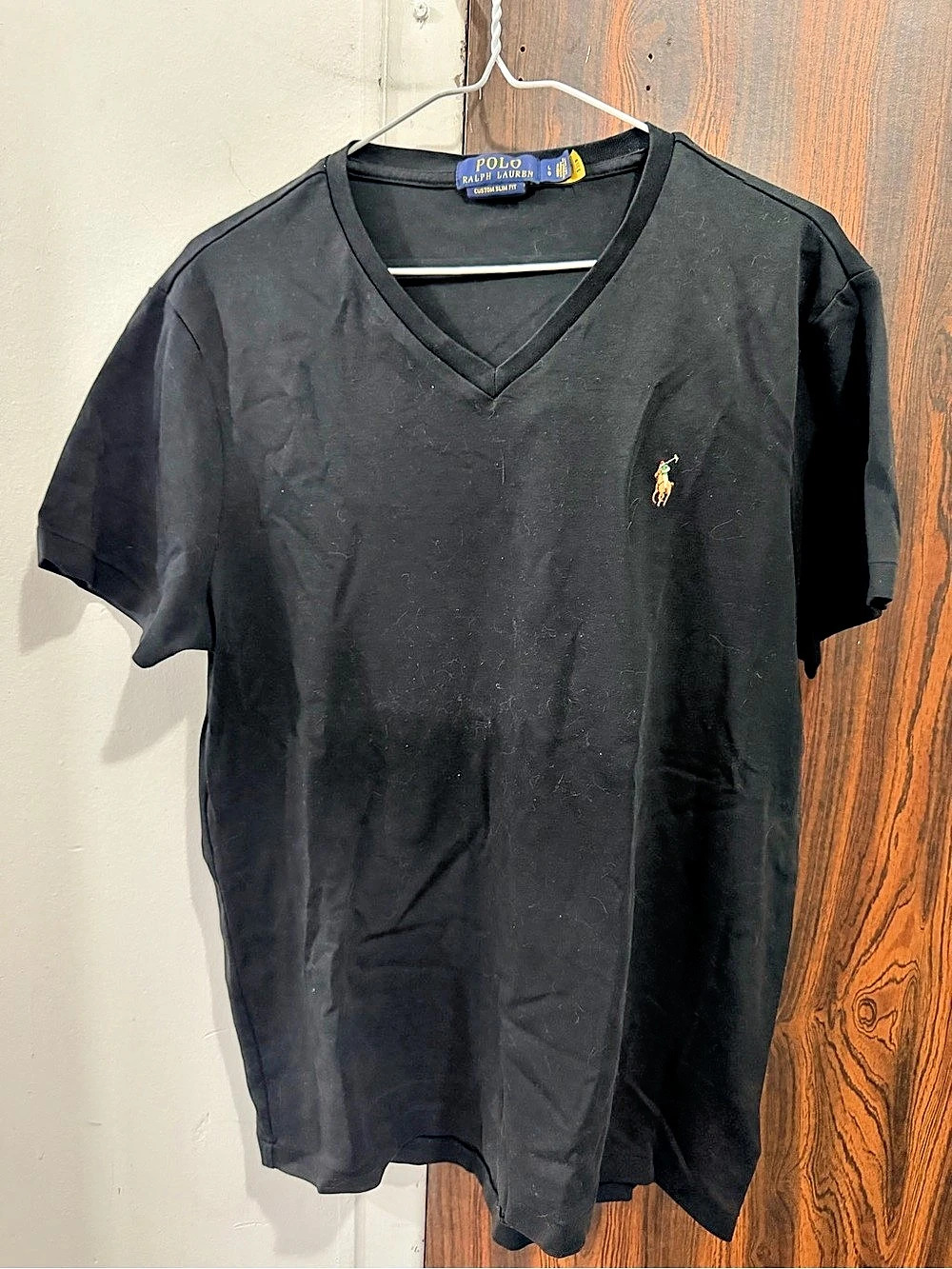 Polo Ralph Lauren Custom Slim Fit V-Neck T-Shirt Black Small